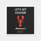 Rode kreeft partij citaat naam zwart servet (Voorkant)