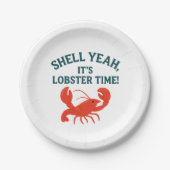 Rode kreeft partij citaat retro papieren bordje (Voorkant)