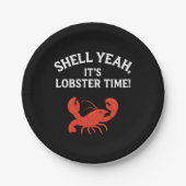 Rode kreeft partij citaat retro zwart papieren bordje (Voorkant)