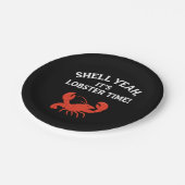 Rode kreeft partij citaat retro zwart papieren bordje (Gekanteld)
