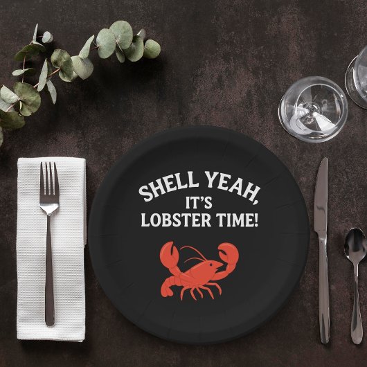 Rode kreeft partij citaat retro zwart papieren bordje