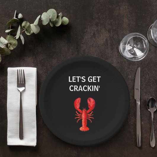 Rode kreeft party quote zwart papieren bordje