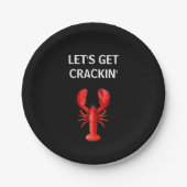 Rode kreeft party quote zwart papieren bordje (Voorkant)