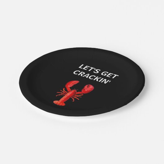 Rode kreeft party quote zwart papieren bordje (Gekanteld)