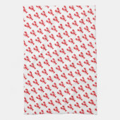 Rode Kreeft Patroon Kuststrand Ocean Fun Theedoek (Verticaal)