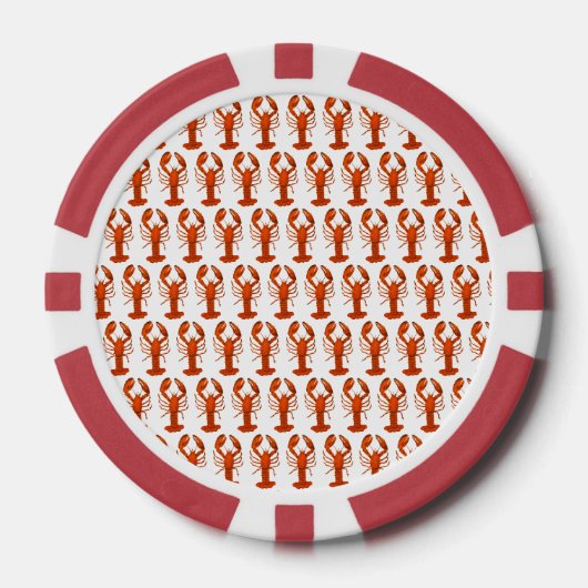 Rode Kreeft Poker Chips (Voorkant)