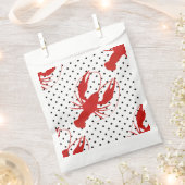 Rode kreeft polka stippen wit bedankzakje (Geknipt)
