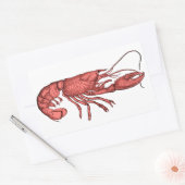 Rode kreeft Stickers met Retro Vintage Afbeelding (Envelop)