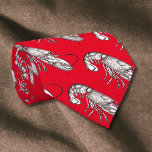 rode kreeft stropdas<br><div class="desc">Deze rode en witte stropdas heeft een betegeld patroon van een  grafische kreeft. Ideaal voor zeehondenliefhebbers en chefs.</div>