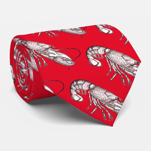 rode kreeft stropdas (Opgerold)