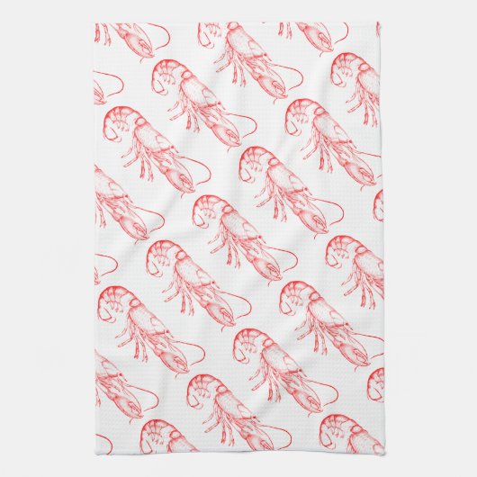  rode kreeft theedoek (Verticaal)