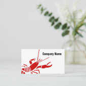 Rode kreeft visitekaartje | Zeevruchten sjabloon (Staand voorkant)