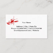 Rode kreeft visitekaartje | Zeevruchten sjabloon (Achterkant)