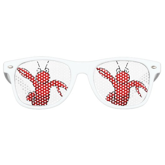 Rode kreeft volwassen partij tinten retro zonnebril (Voorkant)