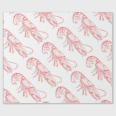  rode kreeft - waterverf cadeaupapier (Vlak)