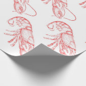  rode kreeft - waterverf cadeaupapier (Hoek)