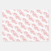 rode kreeft - waterverf inpakpapier vel (Voorkant 3)