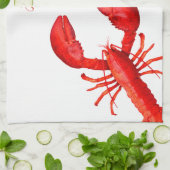 Rode kreeft, wit hallo zomernaam theedoek (Gevouwen)