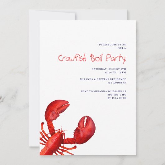 Rode kreeft wit kaart (Voorkant)