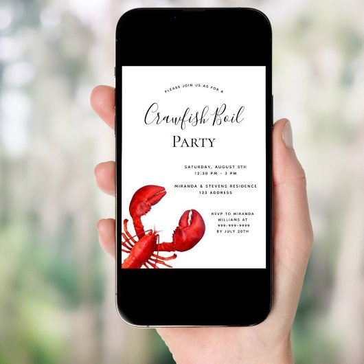 Rode kreeft wit kaart