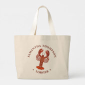 Rode Kreeft Zeevruchten Grocery Gepersonaliseerd Grote Tote Bag (Achterkant)