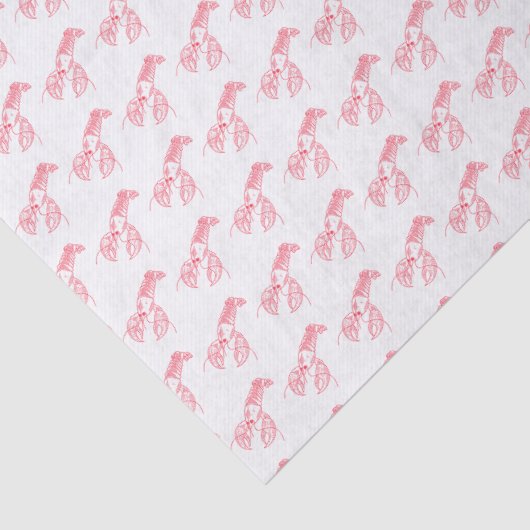 Rode kreeft zeevruchten Maine Preppy Beach Tissuepapier (Detail)