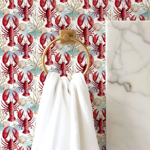 Rode kreeften en schelpen behang