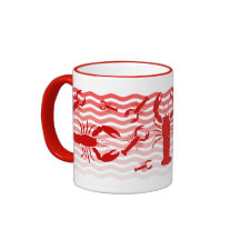 Rode kreeften in rode golven, leuk