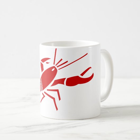 Rode kreeftenslijm koffiemok (Voorkant rechts)