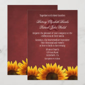 Rode Krijtbord Zonnebloem Huwelijksuitnodigingen Kaart (Voorkant / Achterkant)