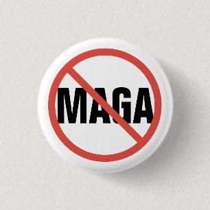 Rode Kring Geen teken Anti-MAGA Politieke Opinie Ronde Button 3,2 Cm