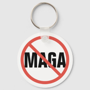 Rode Kring Geen teken Anti-MAGA Politieke Opinie Sleutelhanger