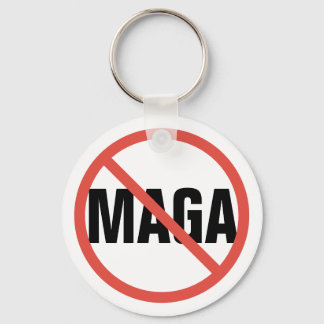 Rode Kring Geen teken Anti-MAGA Politieke Opinie Sleutelhanger