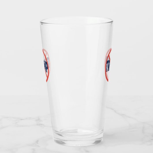 Rode Kring Geen teken Anti-Trump Politieke Opinie Glas (Links)