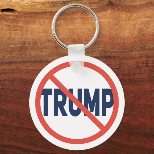 Rode Kring Geen teken Anti-Trump Politieke Opinie Sleutelhanger (Achterkant)