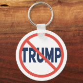 Rode Kring Geen teken Anti-Trump Politieke Opinie Sleutelhanger (Voorkant)