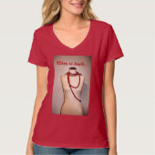 Rode kringen op Mannequin Flirty Chic-Mode T-shirt (Voorkant)