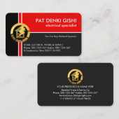 Rode kriskras elektrische leidingen visitekaartje (Voorkant / Achterkant)