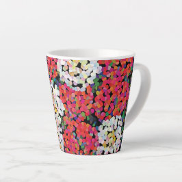 Rode Kristal Bloeiende Bloemen Latte Mok
