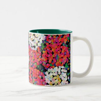 Rode Kristal Bloeiende Bloemen Tweekleurige Koffiemok
