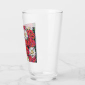 Rode kristallen bloemen glas (Links)