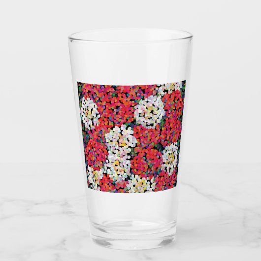 Rode kristallen bloemen glas (Voorkant)