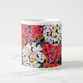 Rode kristallen bloemen grote koffiekop (Voorkant)