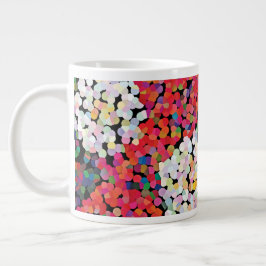 Rode kristallen bloemen grote koffiekop