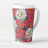 Rode kristallen bloemen latte mok (Rechterhoek)