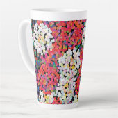 Rode kristallen bloemen latte mok (Linkerhoek)