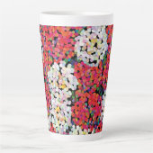 Rode kristallen bloemen latte mok (Voorkant)