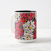 Rode kristallen bloemen tweekleurige koffiemok (Voorkant links)