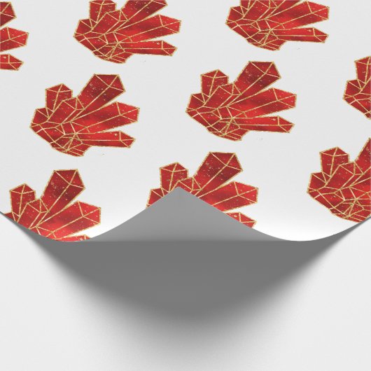 Rode Kristallen Patroon Cadeaupapier (Hoek)