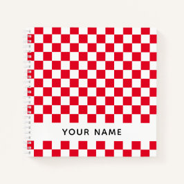 Rode Kroatische geometrische controleurs met naam Notitieboek